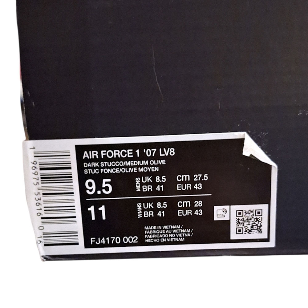 NIKE Air Force 1 '07 LV8 "Dark Stucco" FJ4170 002 NWT Mens Size 9.5 - Picture 9 of 9